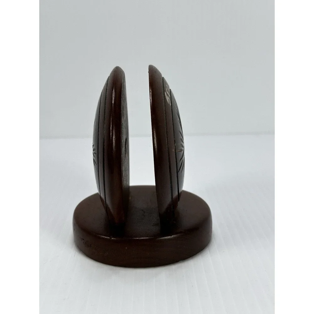 Vintage Souvenir Santo Domingo Dominican Republic Wood Napkin Letter Holder Desk